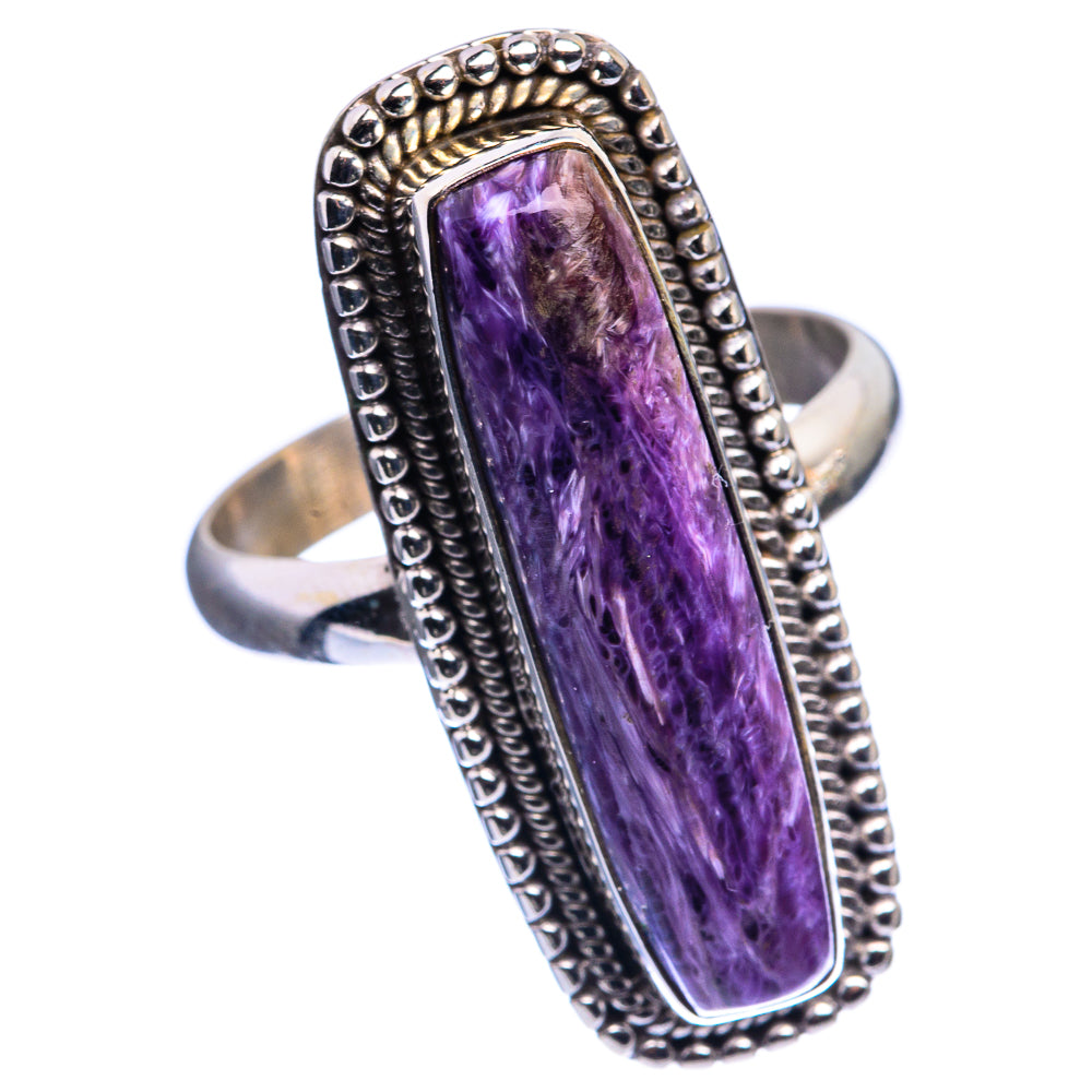 Large Charoite Ring Size 9.75 (925 Sterling Silver) R142477