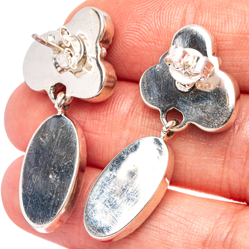 Mohave Turquoise Earrings 1 1/2" (.925 Sterling Silver)