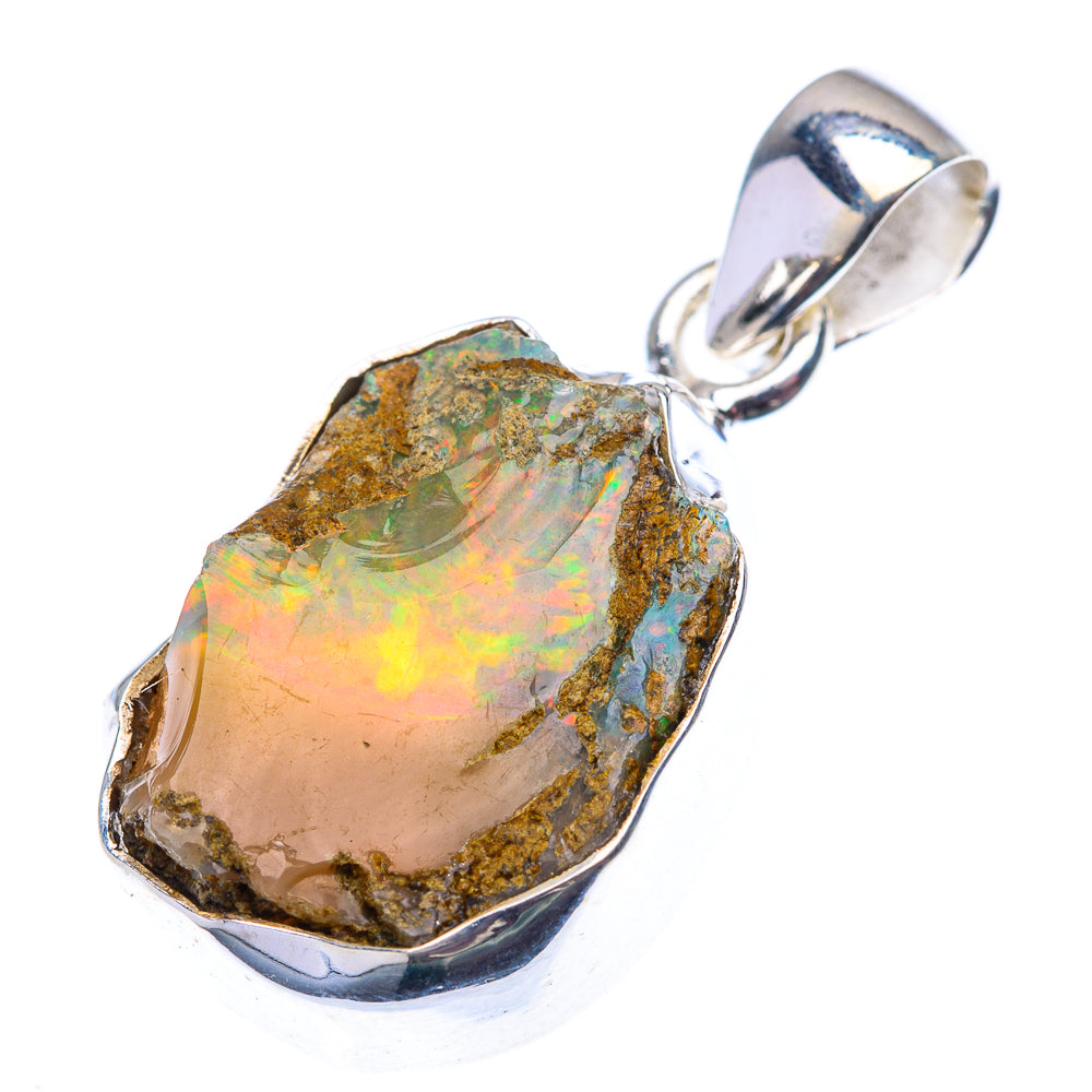 Raw Ethiopian Opal Pendant 1 1/4" (925 Sterling Silver) PD38530