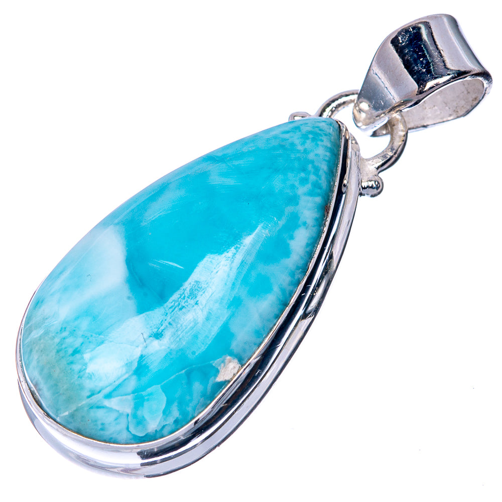 Larimar Pendant 1 3/8" (925 Sterling Silver) P40824