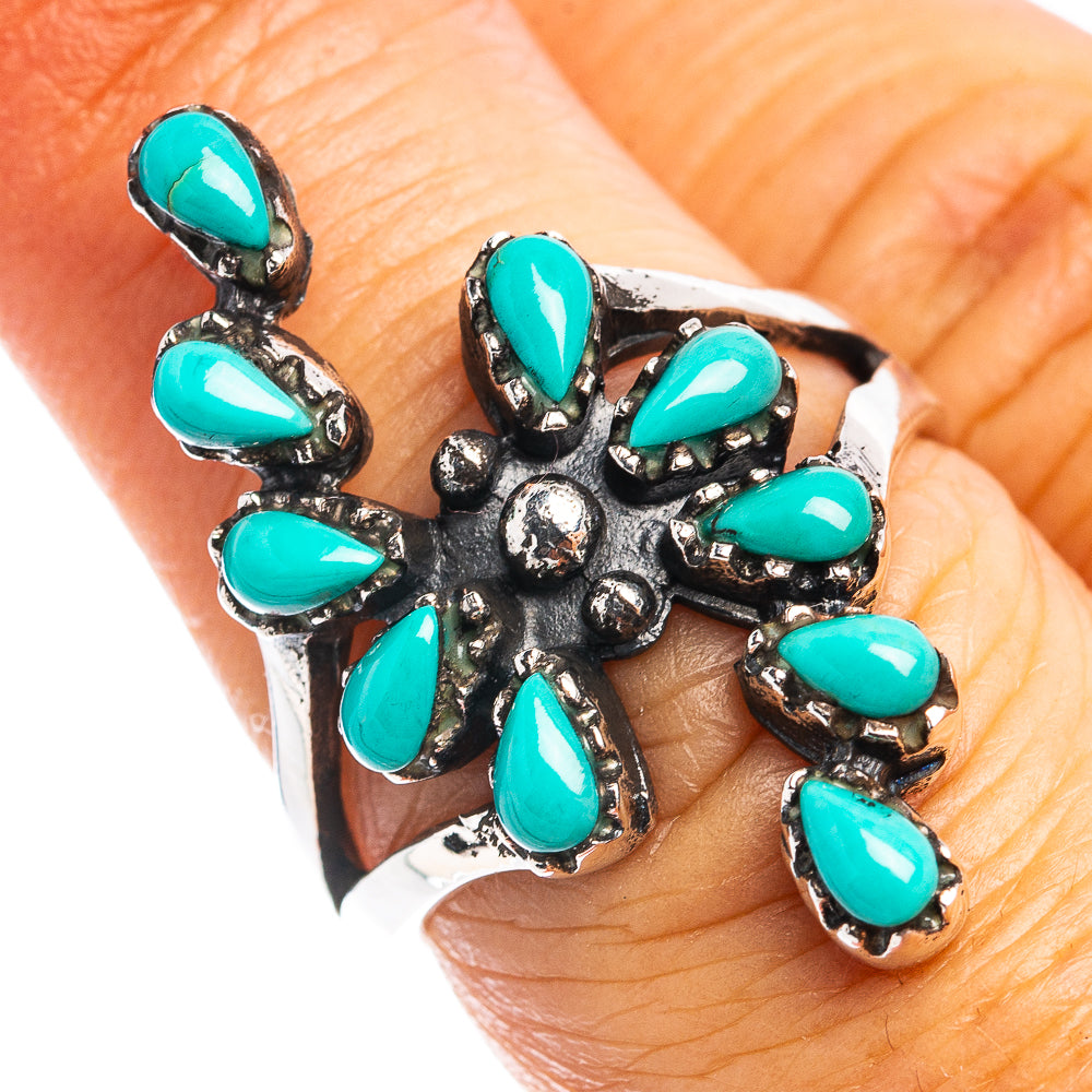 Native Style Mohave Turquoise Ring Size 7 (.925 Sterling Silver)