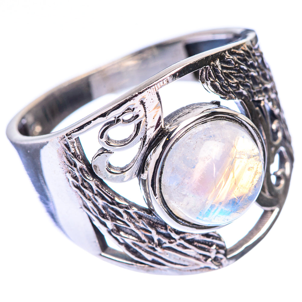 Rainbow Moonstone Ring Size 10 (925 Sterling Silver) R140496