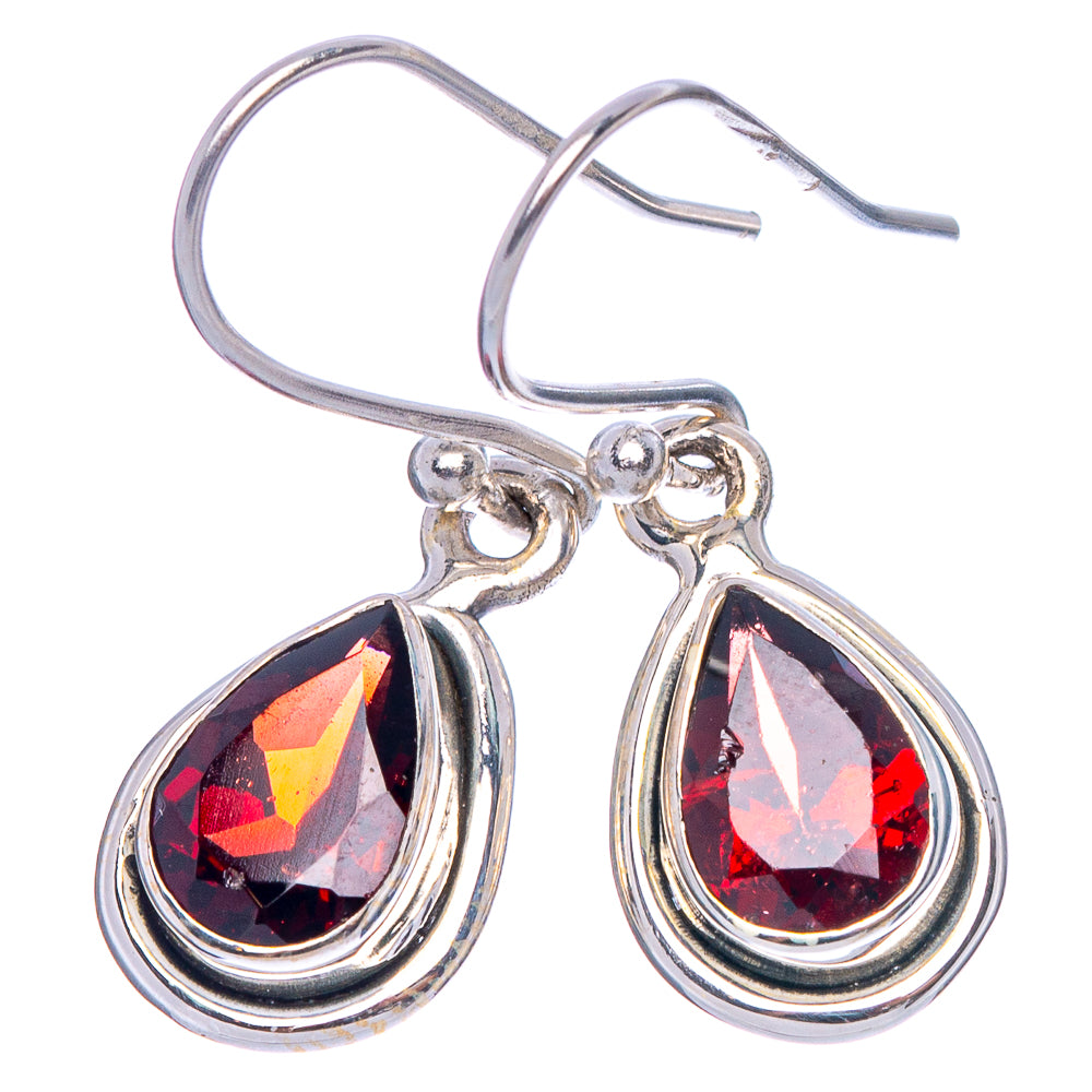Garnet Earrings 1 1/8" (925 Sterling Silver) E433431