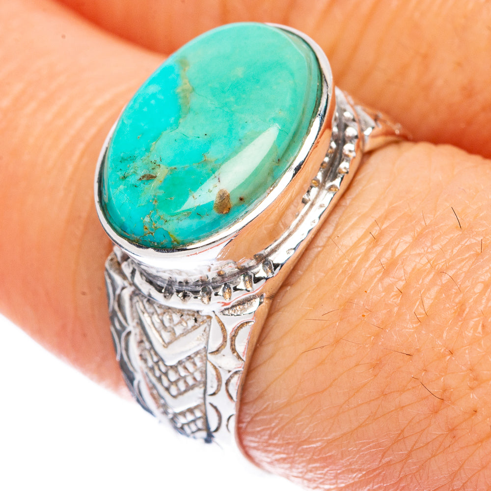 Rare Arizona Turquoise Ring Size 7.5 (925 Sterling Silver) R2967