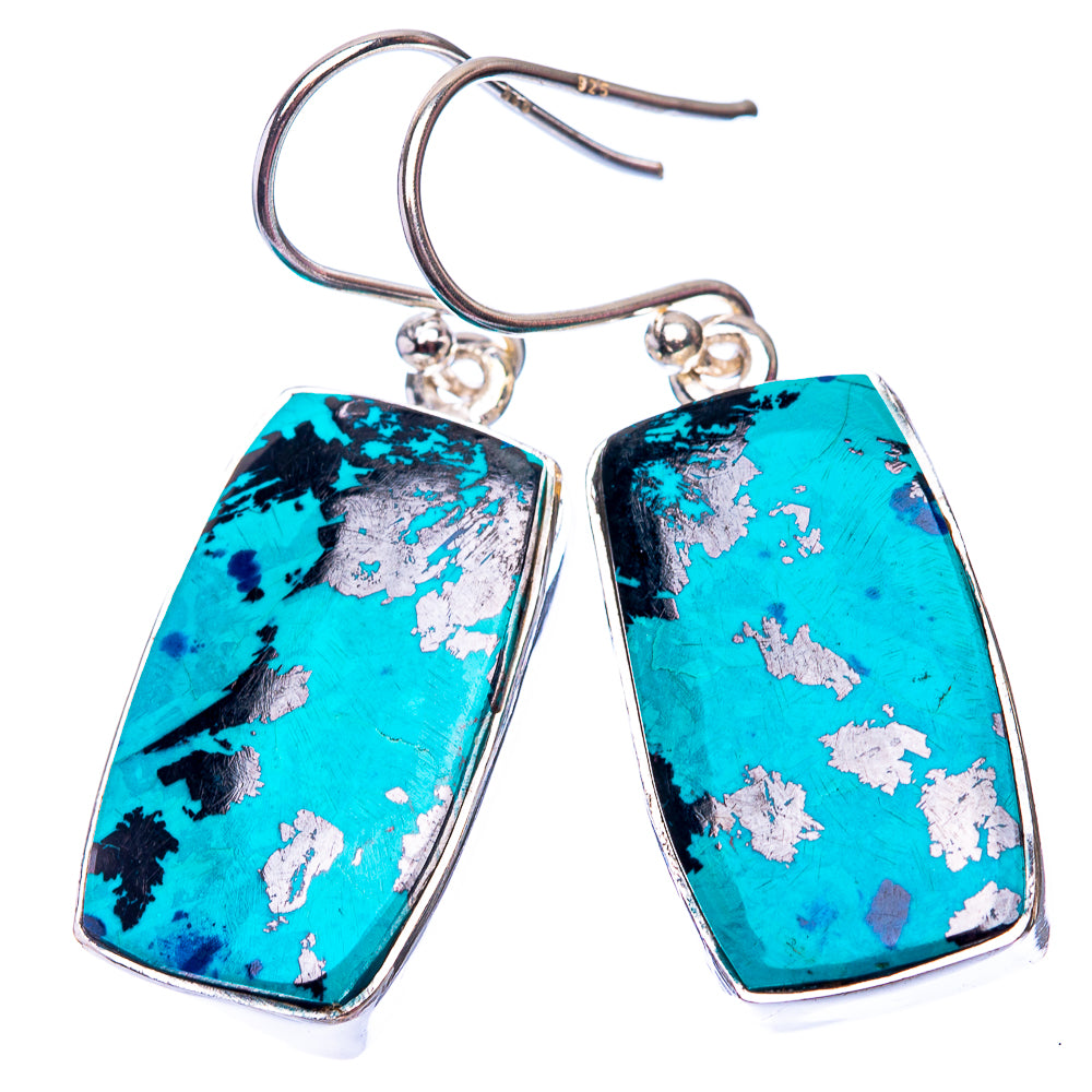 Shattuckite Earrings 1 3/8" (925 Sterling Silver) E432266