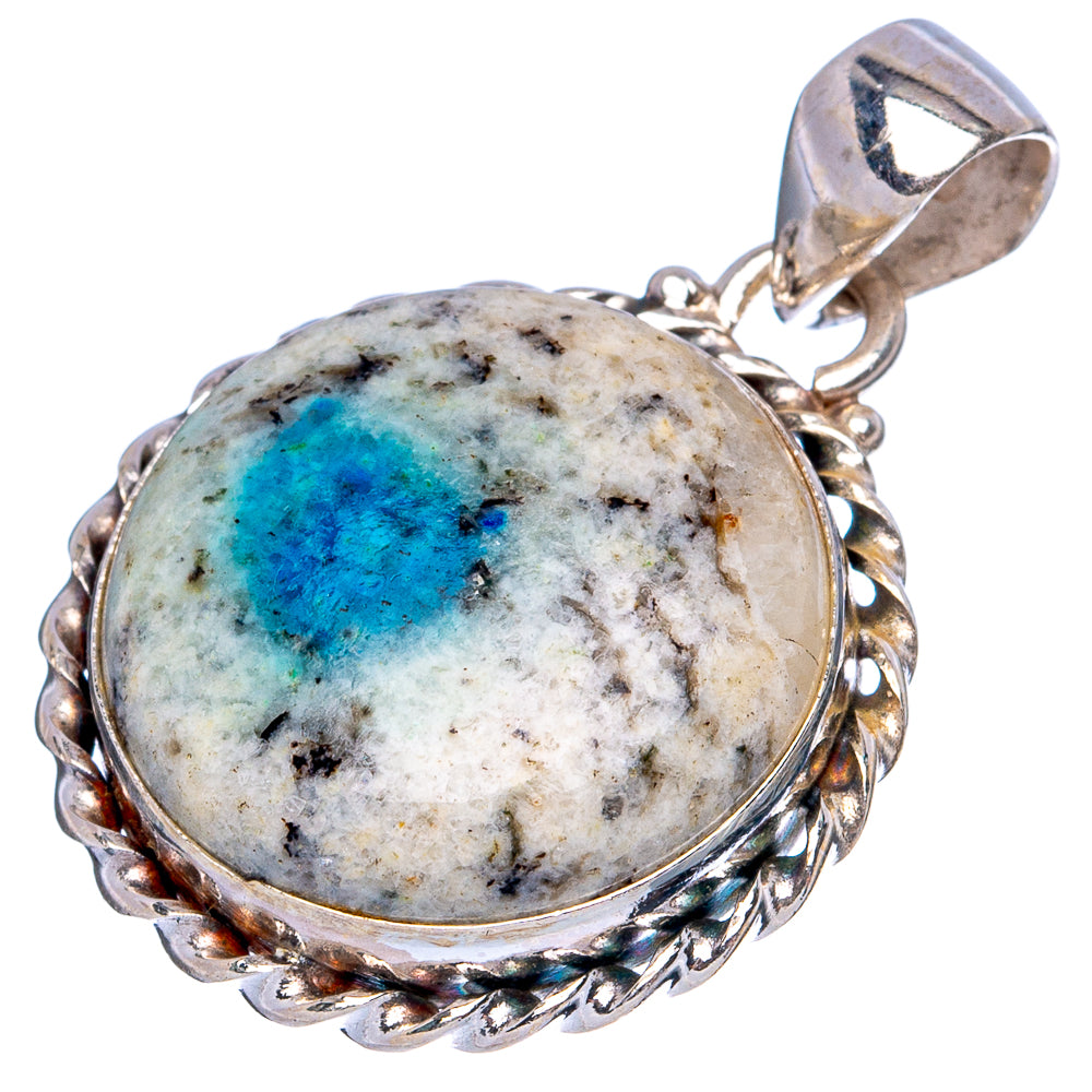 K2 Blue Azurite Pendant 1 1/4" (925 Sterling Silver) P43428