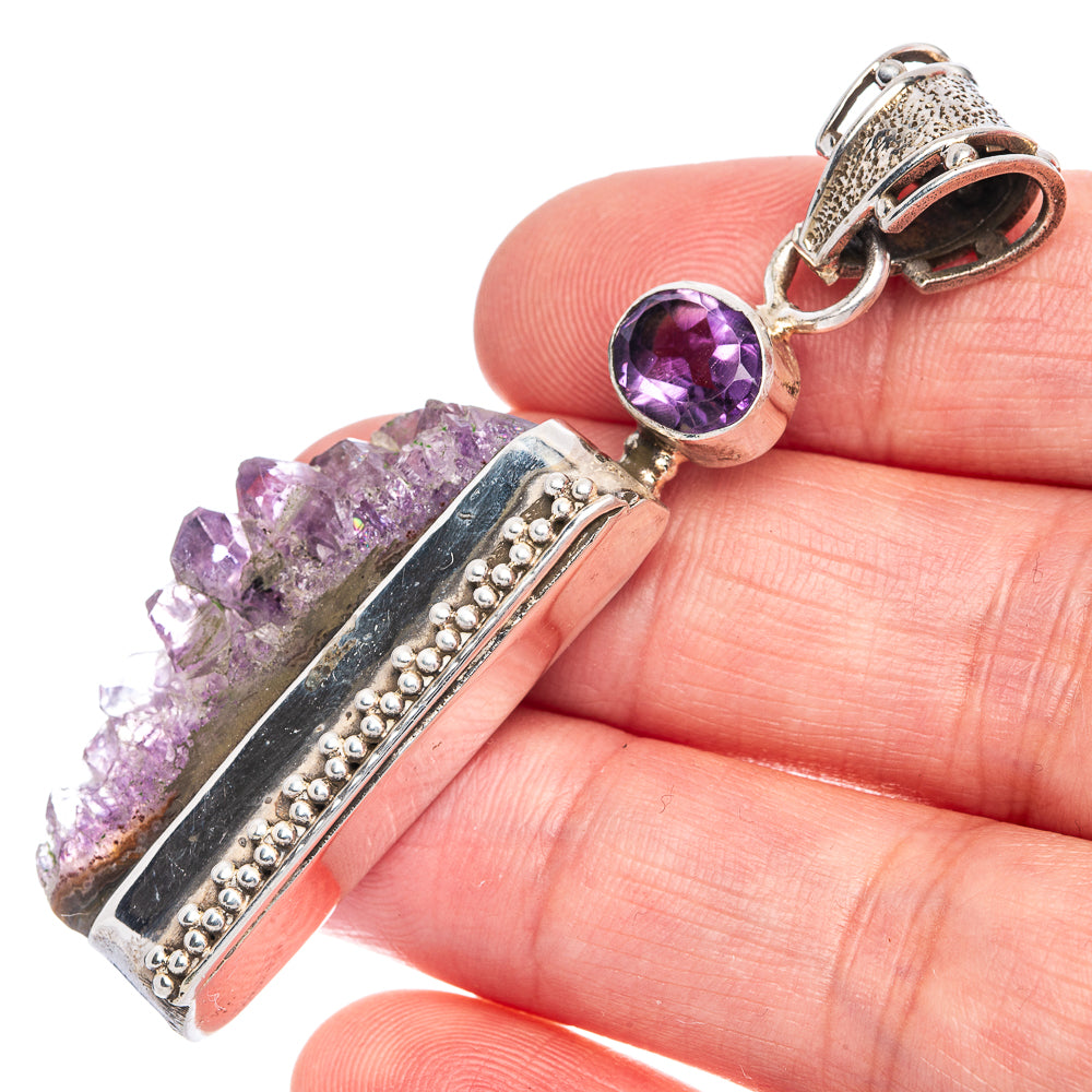 Amethyst Stalactite, Amethyst Pendant 2 1/2" (925 Sterling Silver) P40063