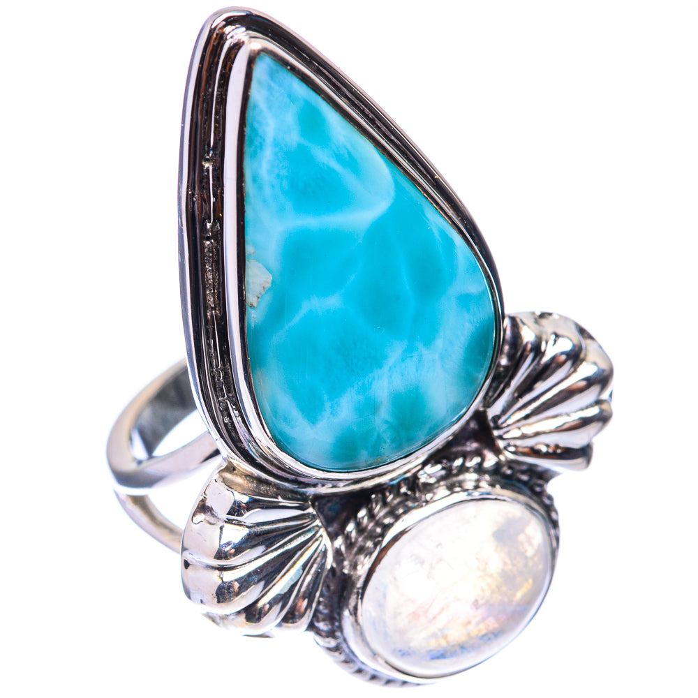 Signature Larimar, Rainbow Moonstone Ring Size 7.25 (925 Sterling Silver) R141729