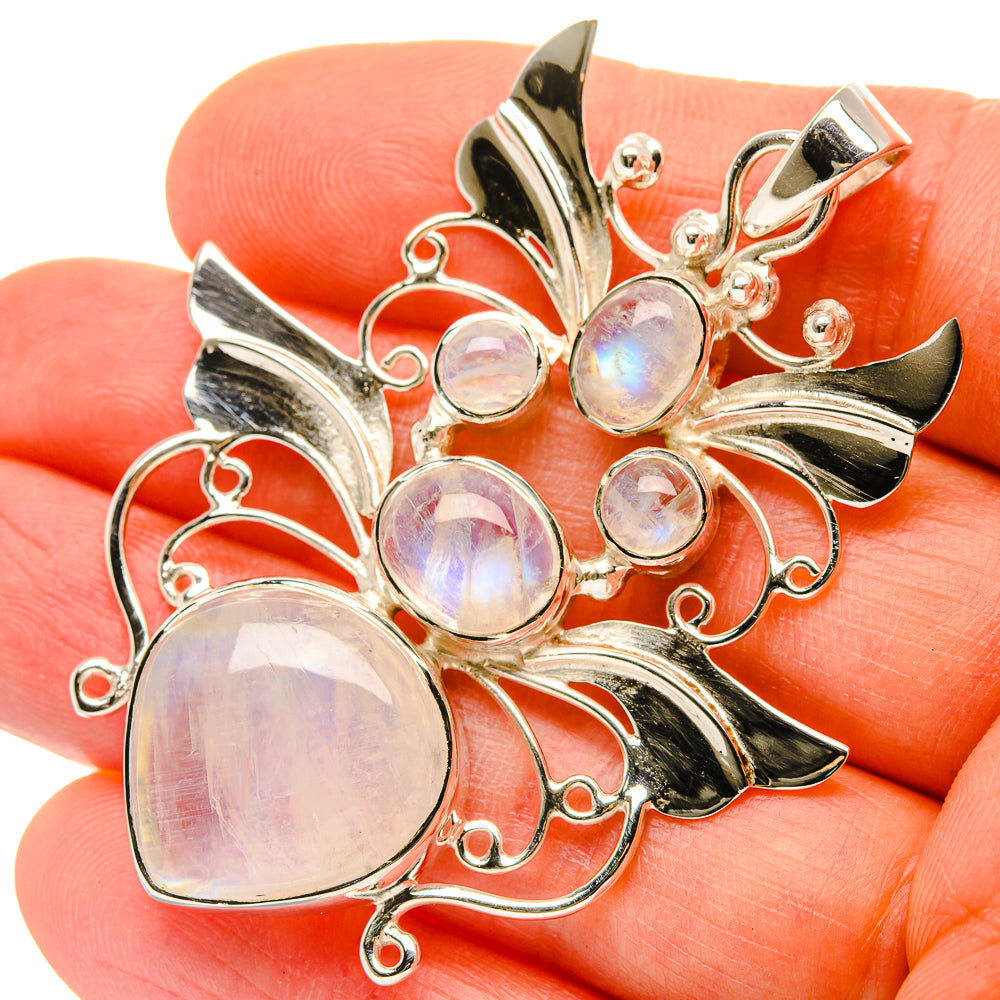 Signature Rainbow Moonstone Pendant 2 1/4" (925 Sterling Silver) PD37834