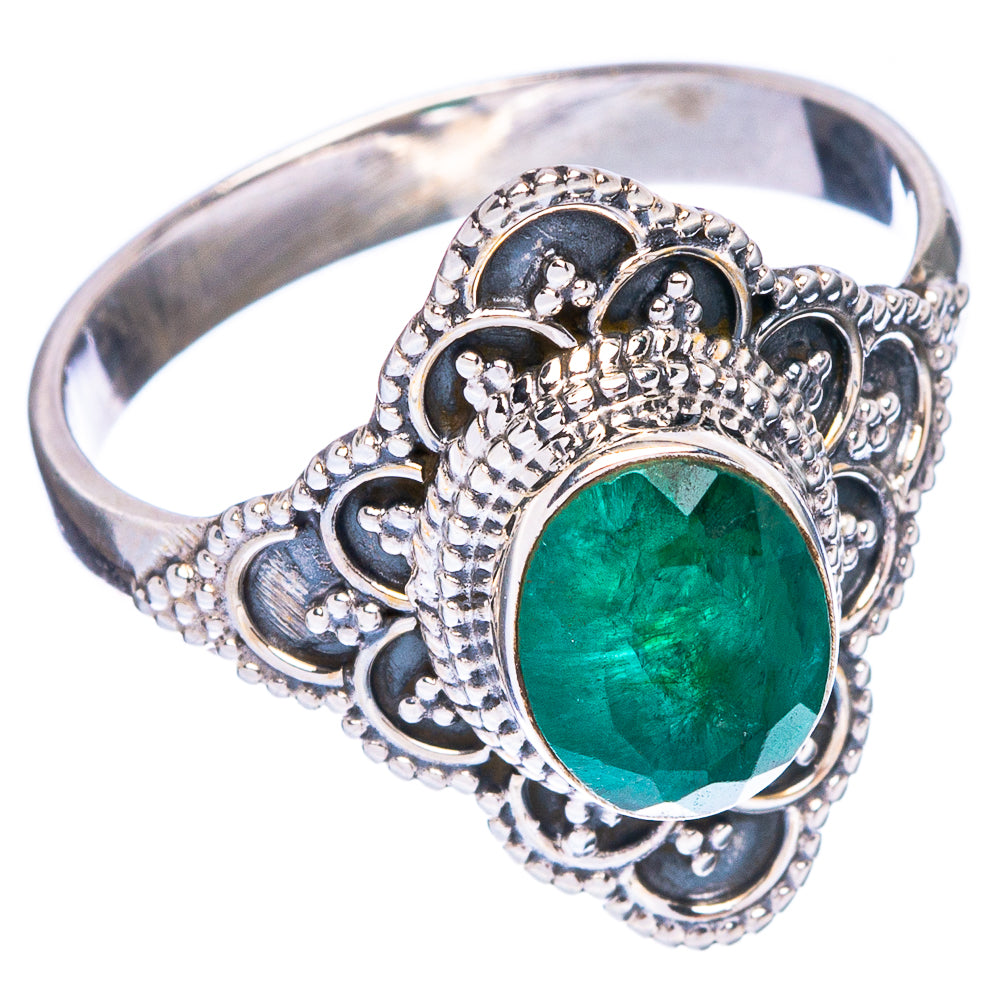 Rare Zambian Emerald Ring Size 9 (925 Sterling Silver) R146906