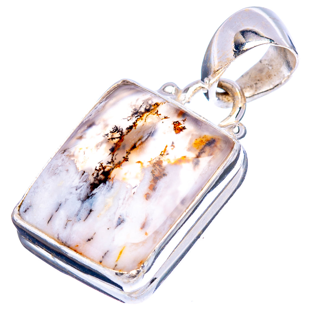 Dendritic Agate Pendant 1" (.925 Sterling Silver)