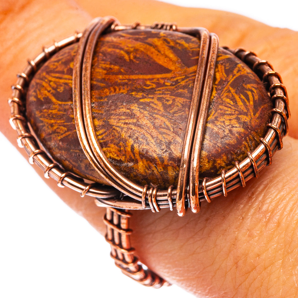 Coquina Jasper Ring Size 7.5 (Oxidized Copper)