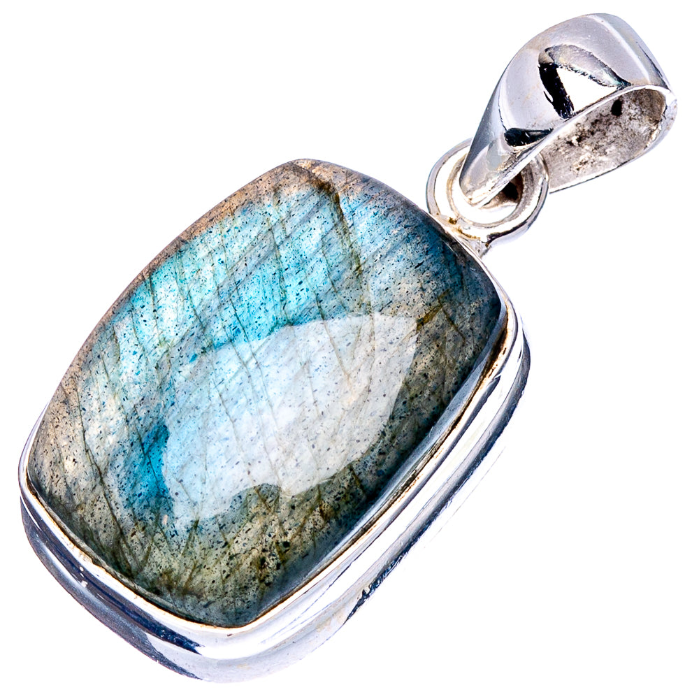 Labradorite Pendant 1 1/8" (.925 Sterling Silver)