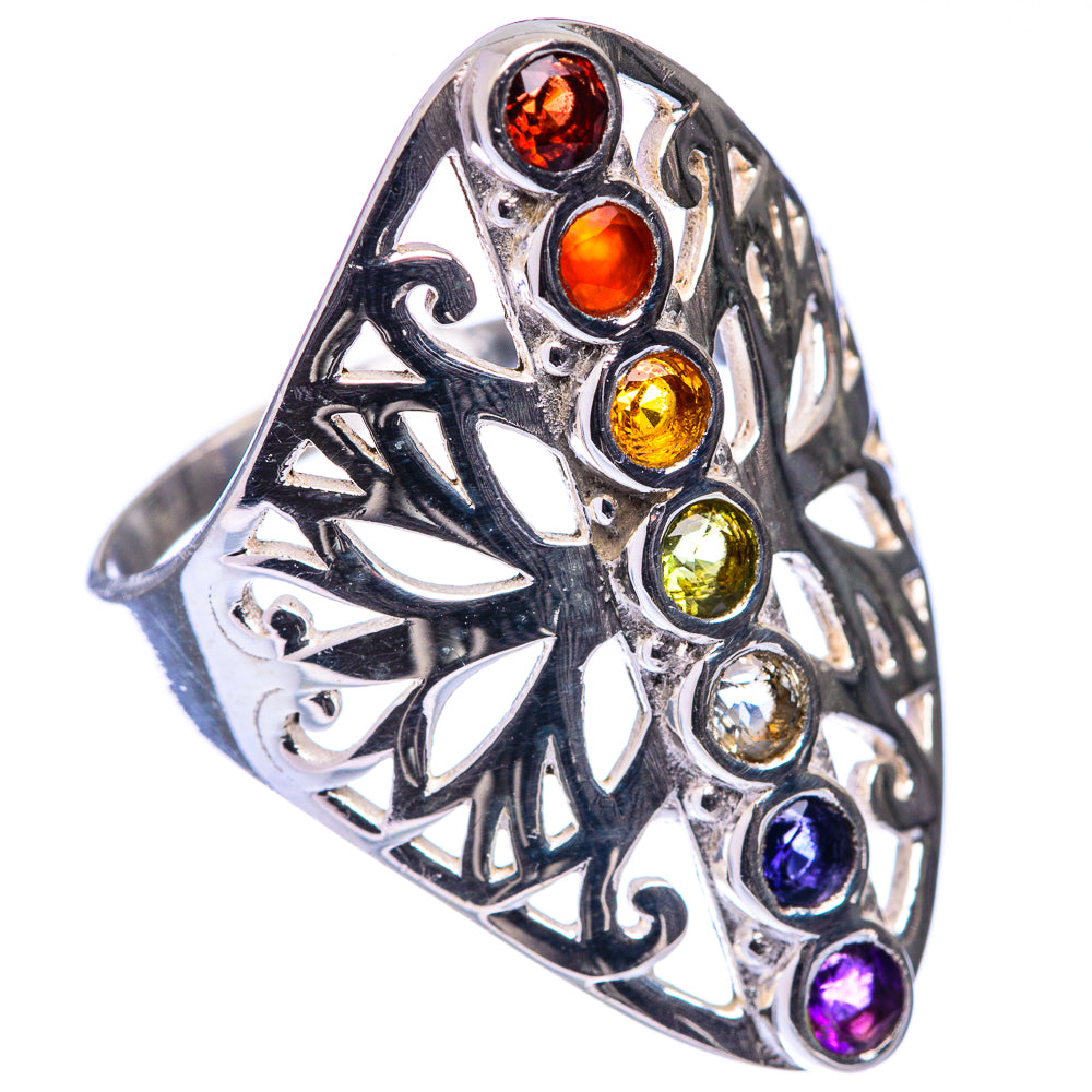 Rainbow Chakra Ring Size 10 (925 Sterling Silver) R141148