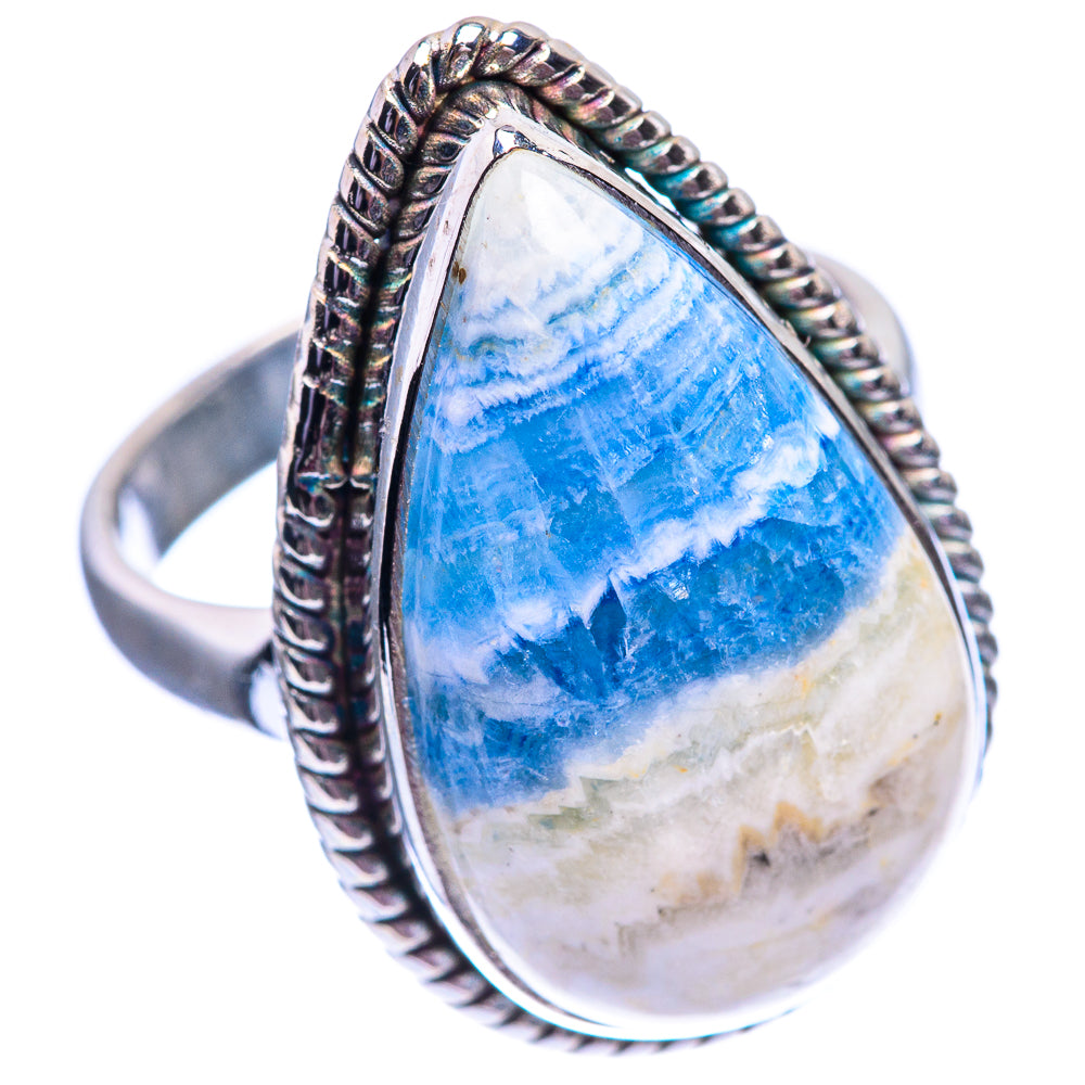 Blue Scheelite Ring Size 6.5 (925 Sterling Silver) R142003