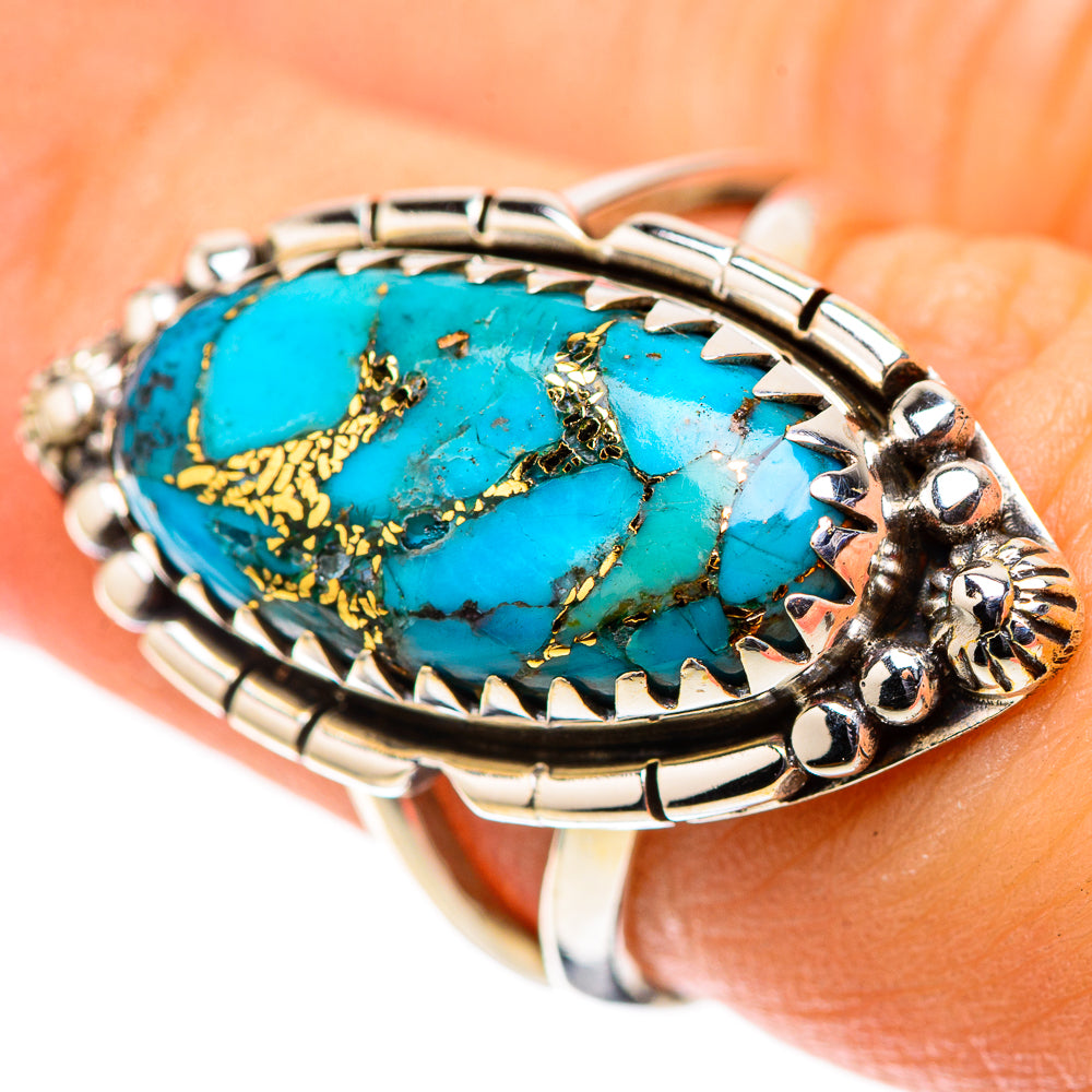 Blue Copper Composite Turquoise Ring Size 6.75 (925 Sterling Silver) RING138400