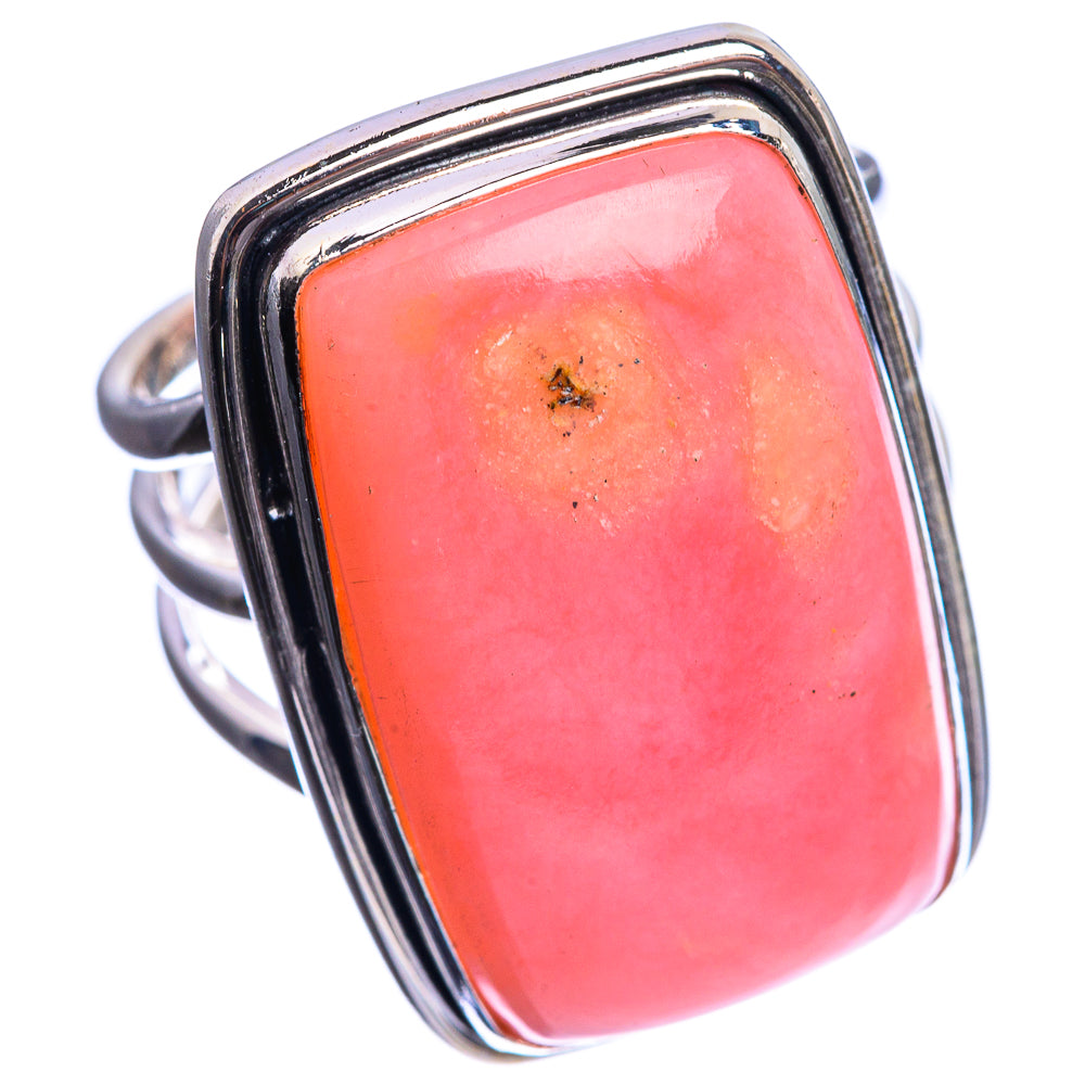 Large Pink Opal 925 Sterling Silver Ring Size 8