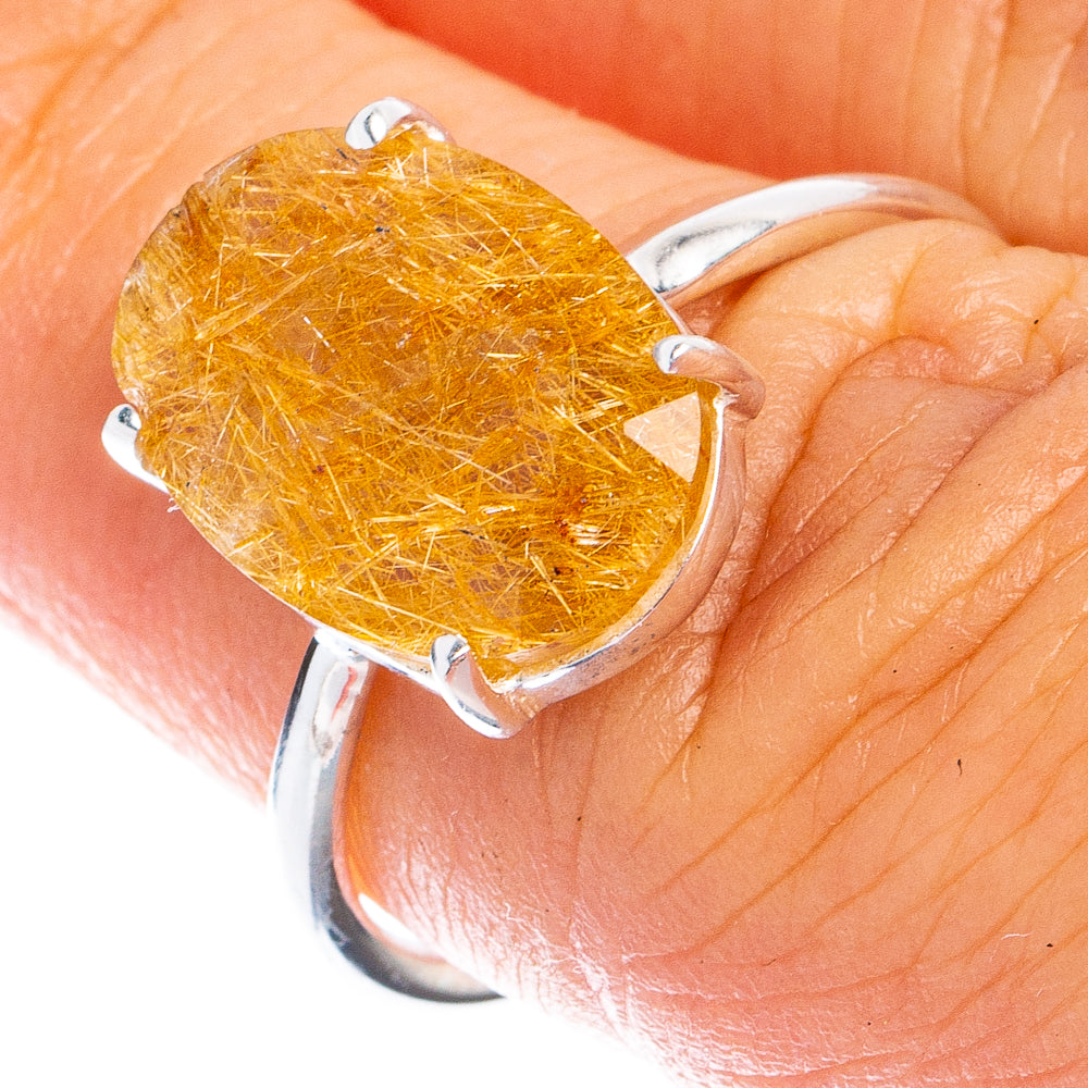Rutilated Quartz Ring Size 6.75 (925 Sterling Silver) R8504