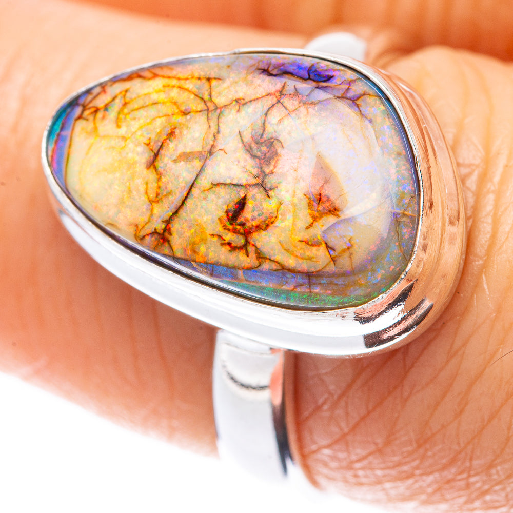Rare Sterling Opal Ring Size 7.25 (925 Sterling Silver) R2195