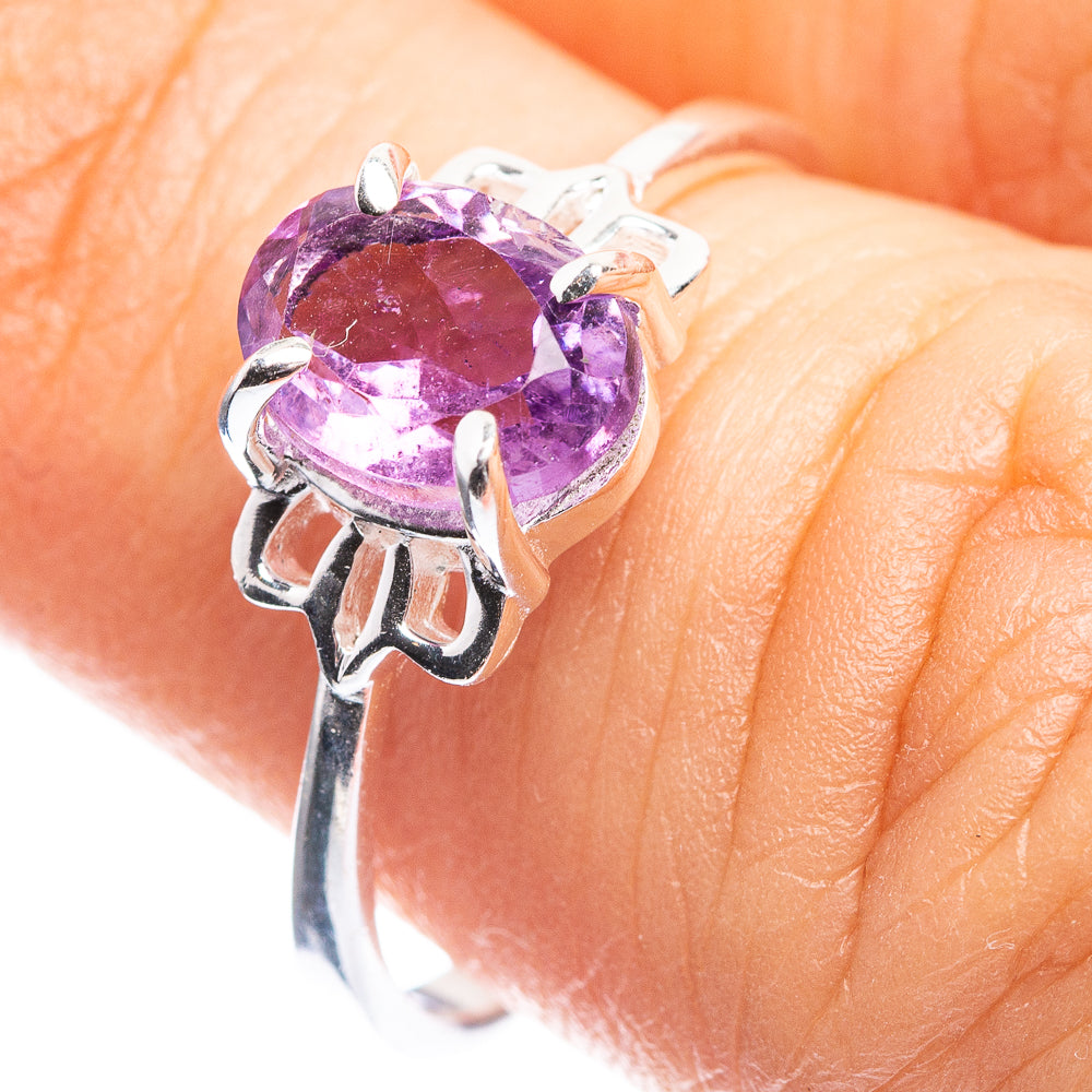 Faceted Amethyst Dainty Ring Size 7 (925 Sterling Silver) R142536