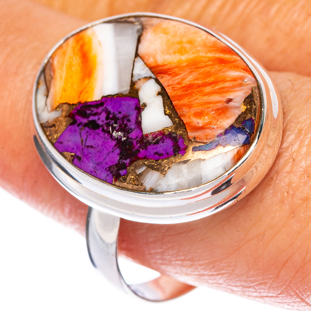 Spiny Oyster Turquoise Ring Size 11 (925 Sterling Silver) R1403