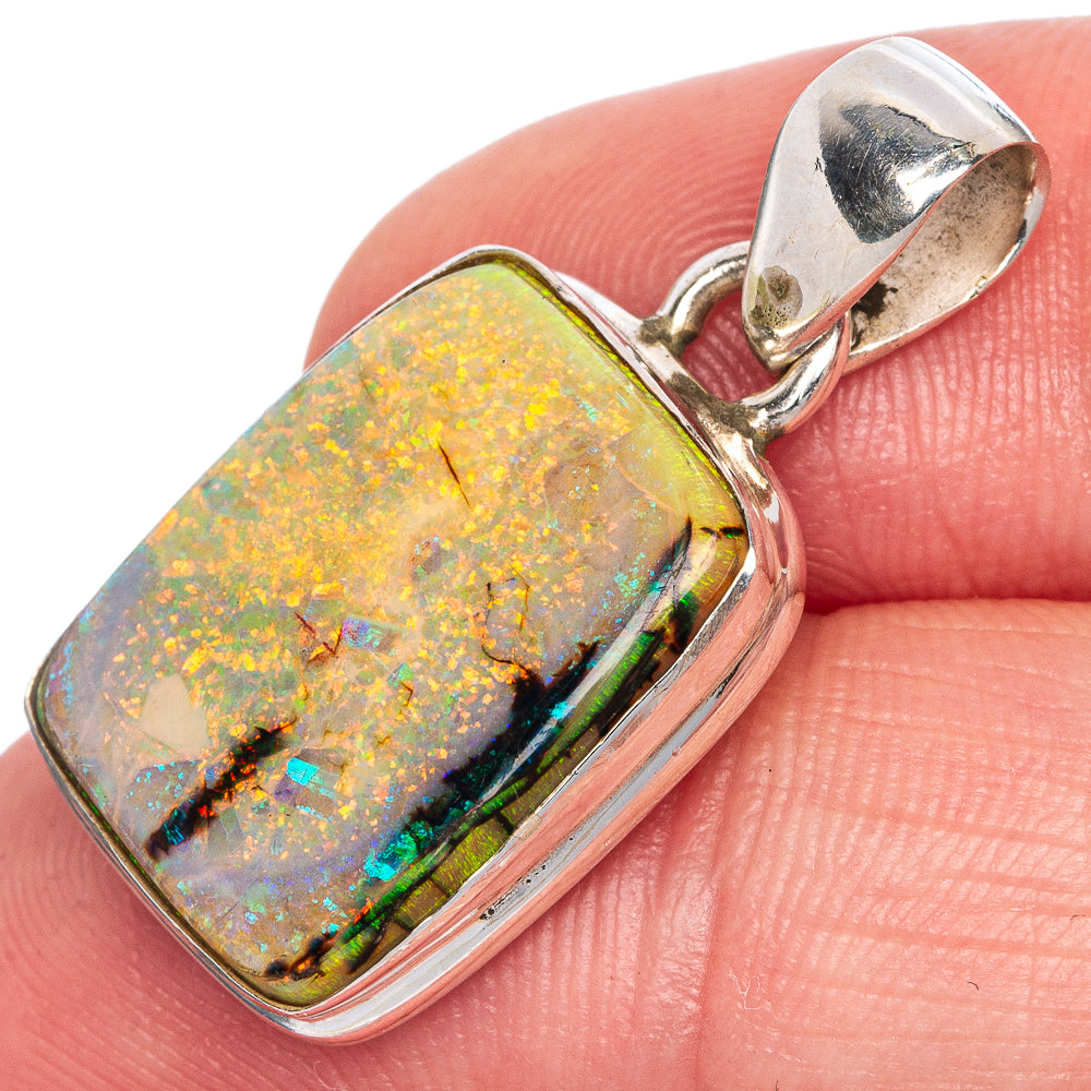 Rare Sterling Opal Pendant 1 1/8" (925 Sterling Silver) P40690
