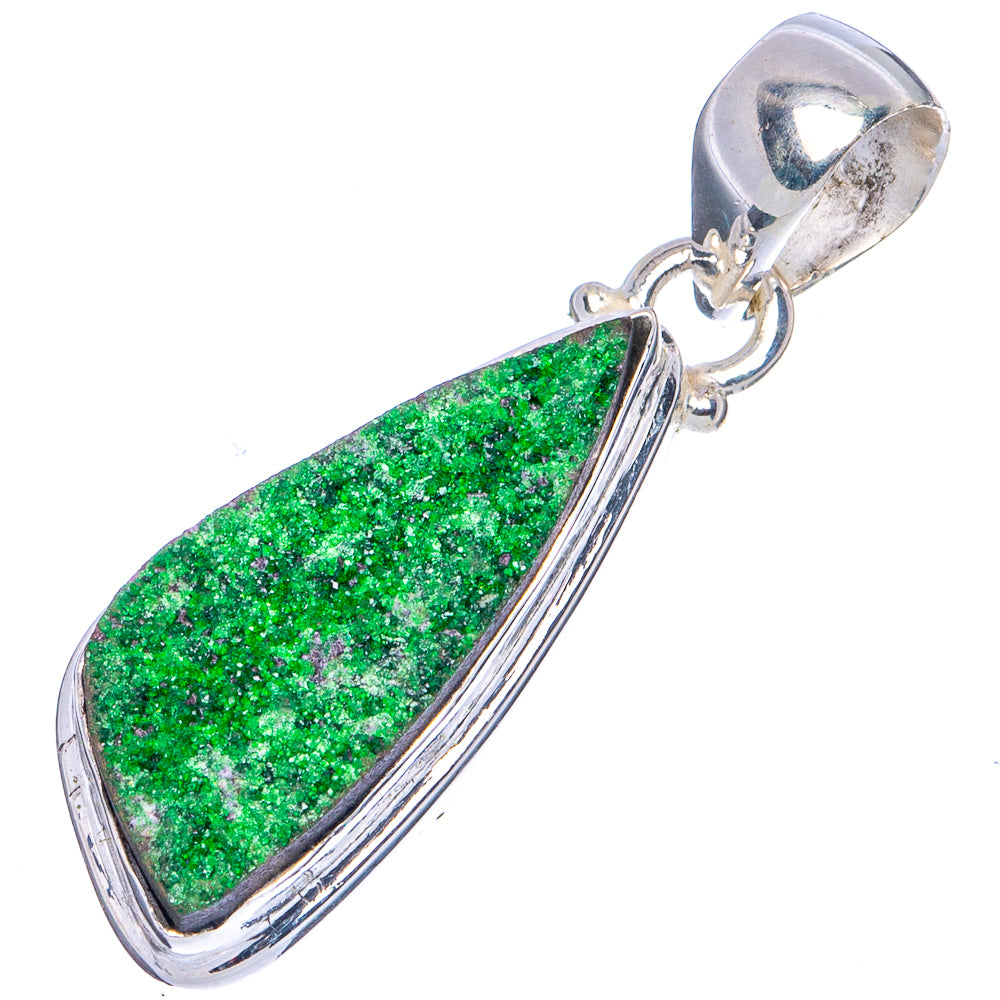 Rare Uvarovite Garnet Pendant 1 3/8" (.925 Sterling Silver)