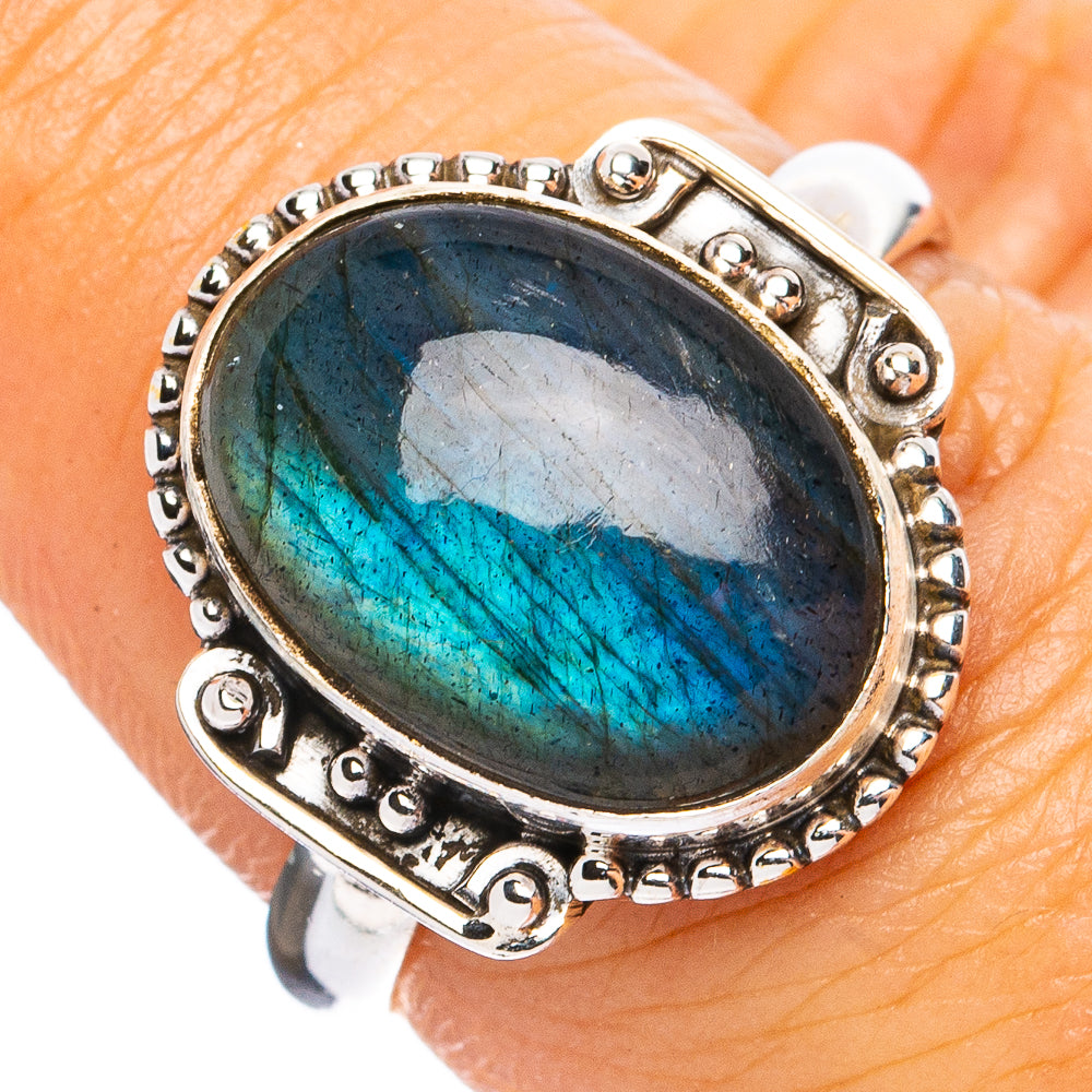 Labradorite Ring Size 7.5 (925 Sterling Silver) R8305
