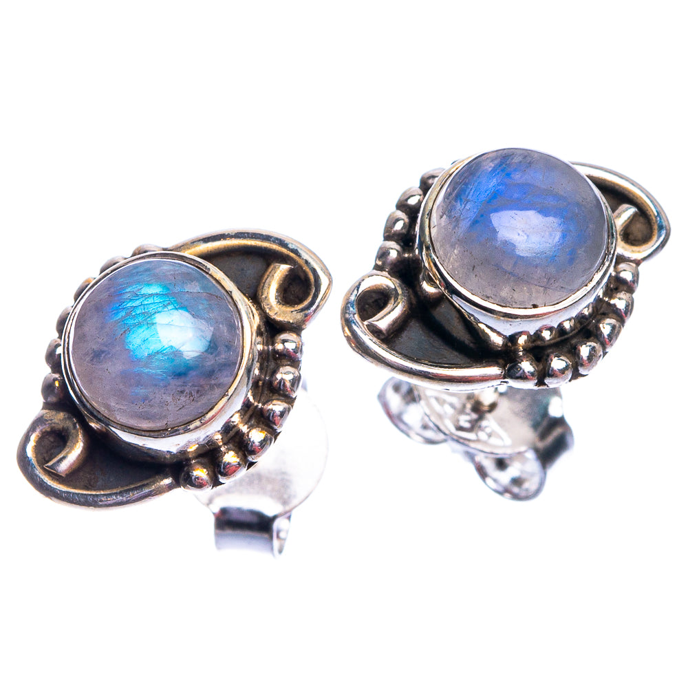Rainbow Moonstone Dainty Earrings 1/2" (925 Sterling Silver) E432493