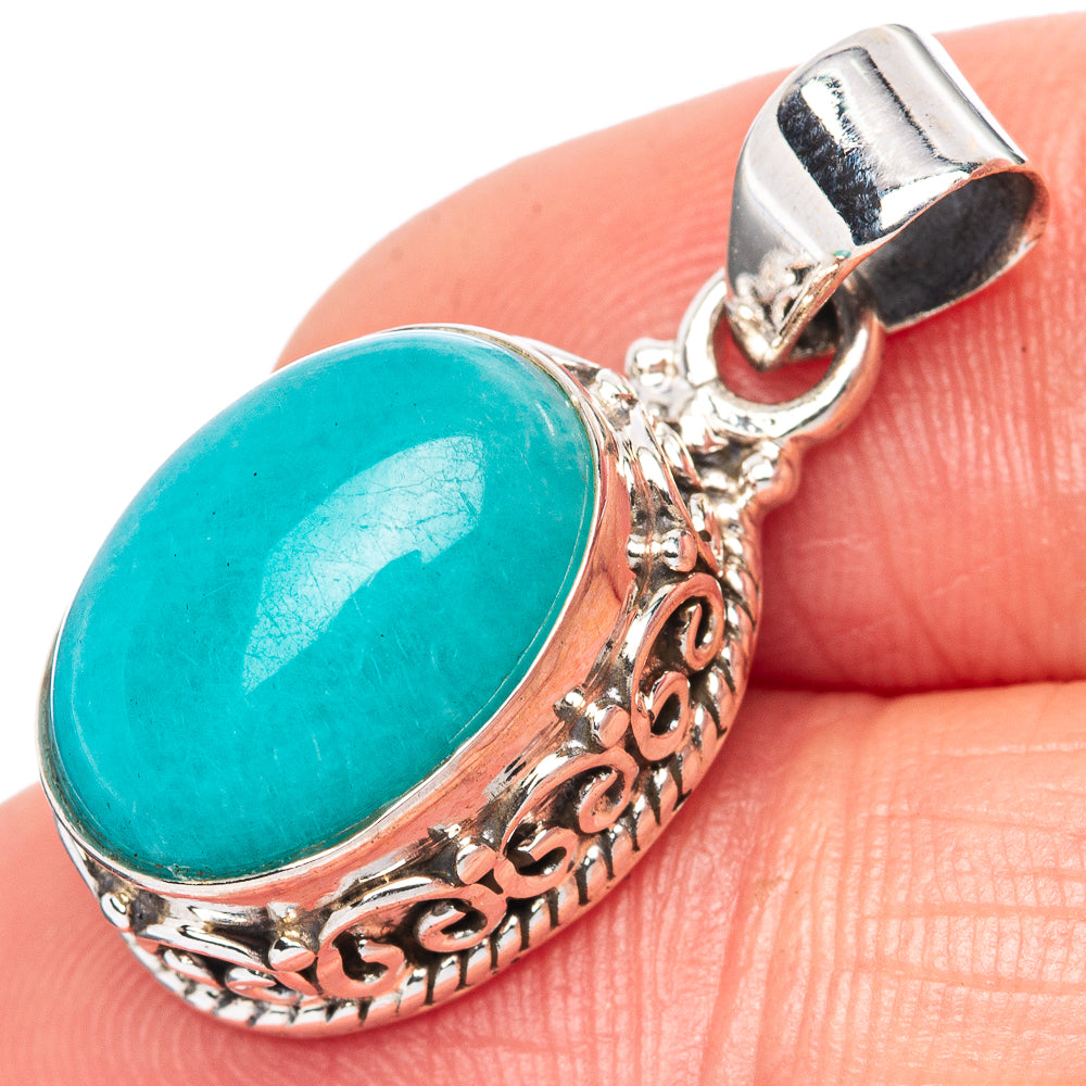 Amazonite Pendant 1 1/8" (925 Sterling Silver) P42825