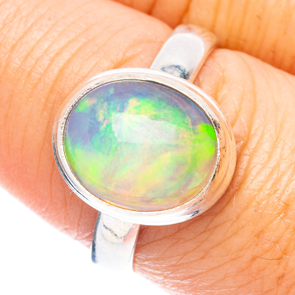 Rare Large Ethiopian Opal Ring Size 8 (925 Sterling Silver) R4888