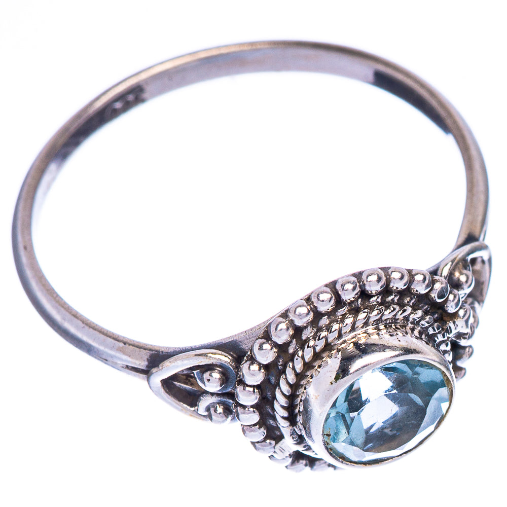 Blue Topaz Dainty Ring Size 8.5 (925 Sterling Silver) R1005