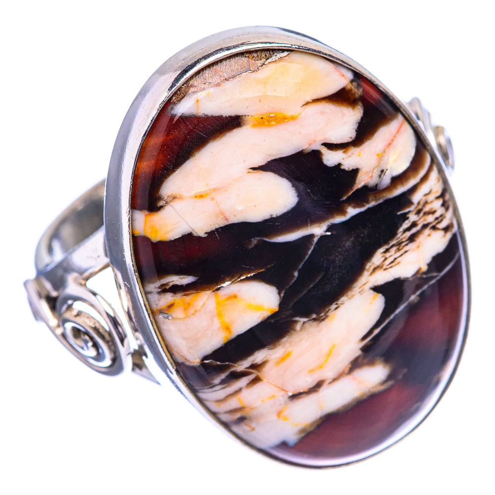 Large Peanut Wood Jasper Ring Size 9 (925 Sterling Silver) R142721