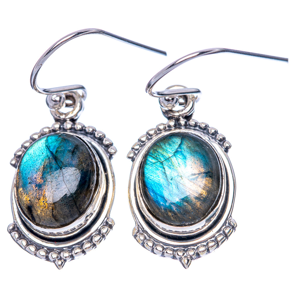 Labradorite Dainty Earrings 1 3/8" (925 Sterling Silver) E2013