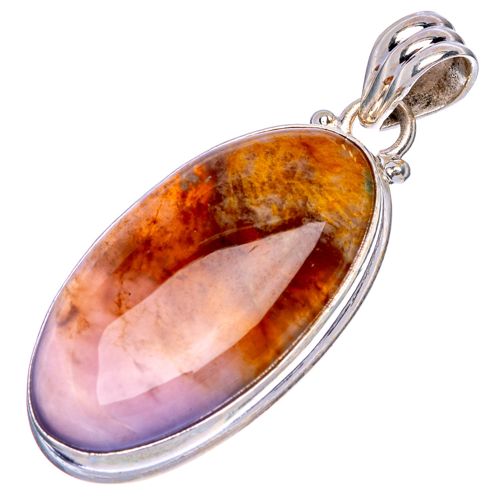 Plume Agate Pendant 1 5/8" (925 Sterling Silver) P40506