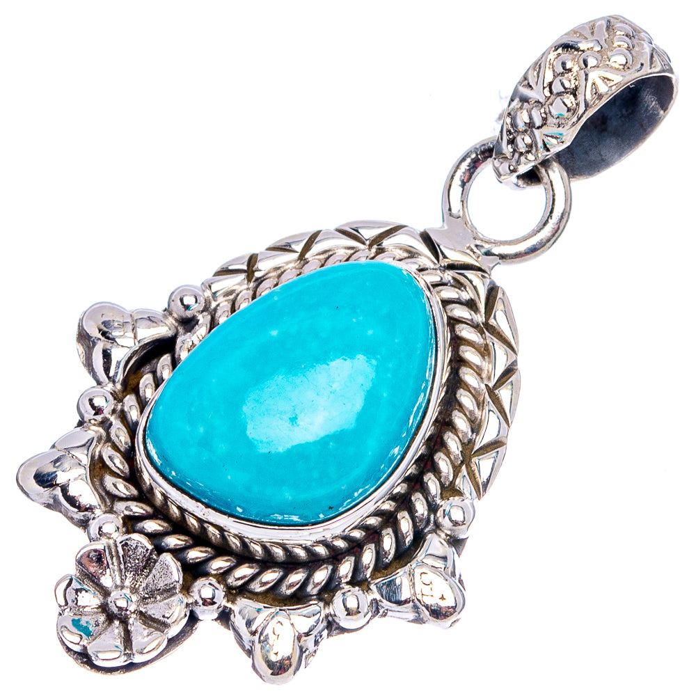 Rare Sleeping Beauty Turquoise Pendant 1 1/2" (.925 Sterling Silver)