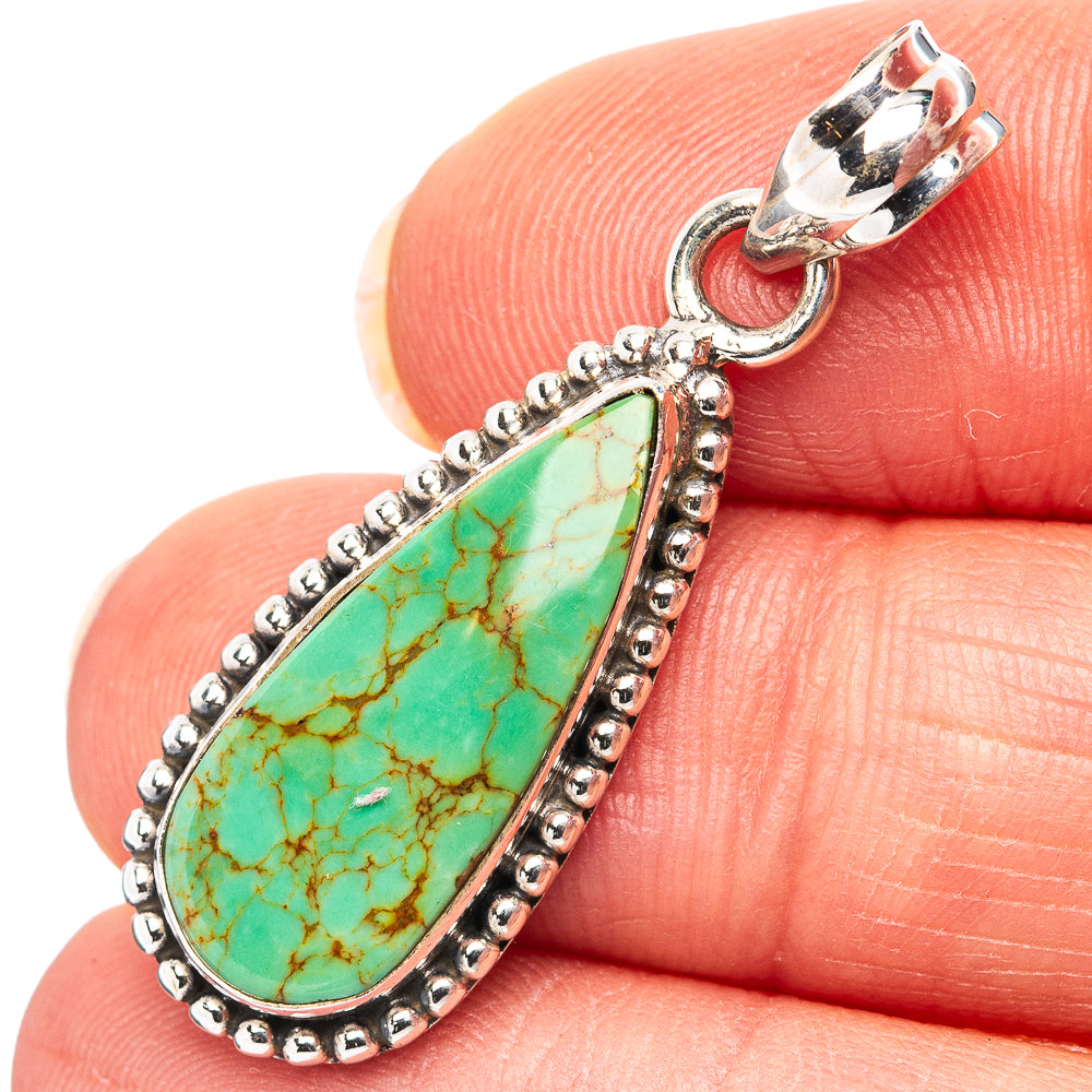 Royston Turquoise Pendant 1 3/8" (.925 Sterling Silver)