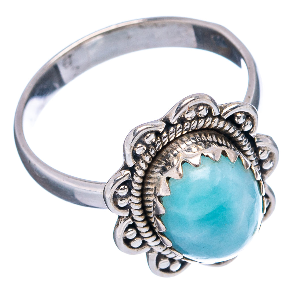 Rare Larimar Ring Size 6.75 (.925 Sterling Silver)