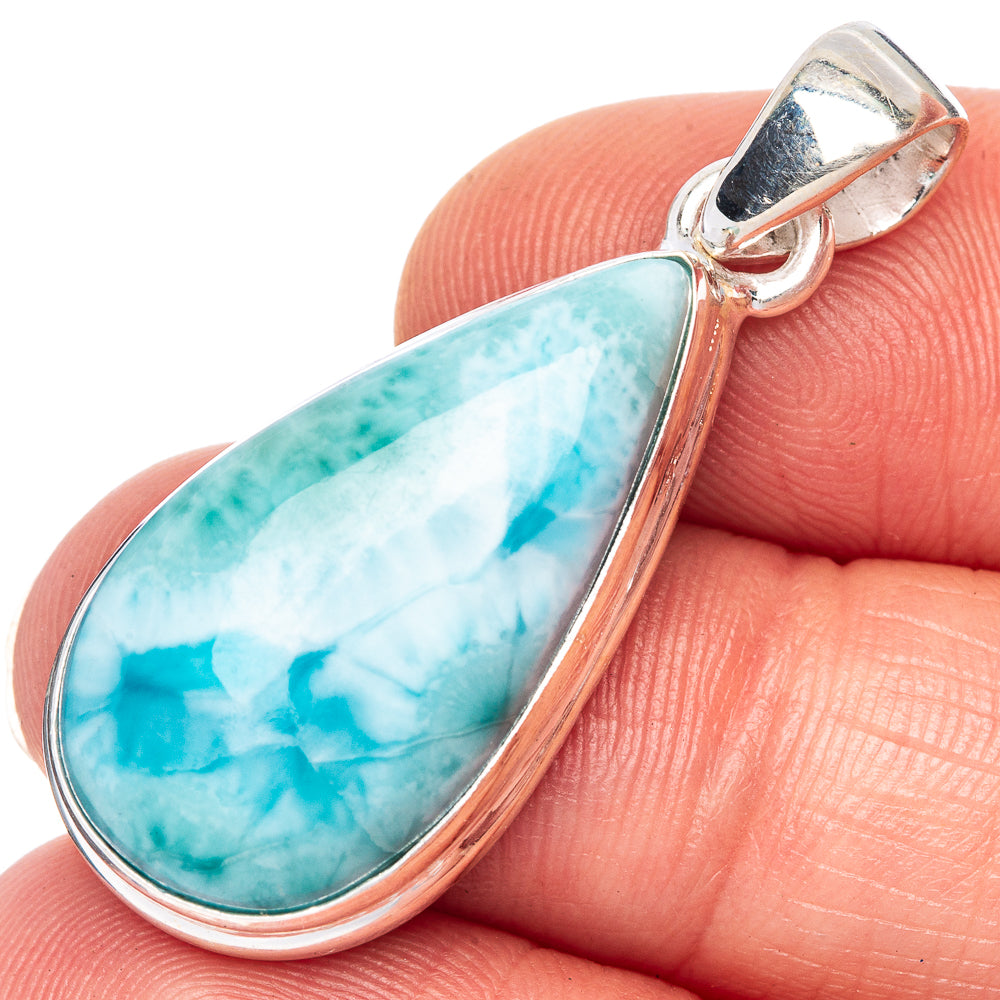 Larimar Pendant 1 1/2" (925 Sterling Silver) P41711