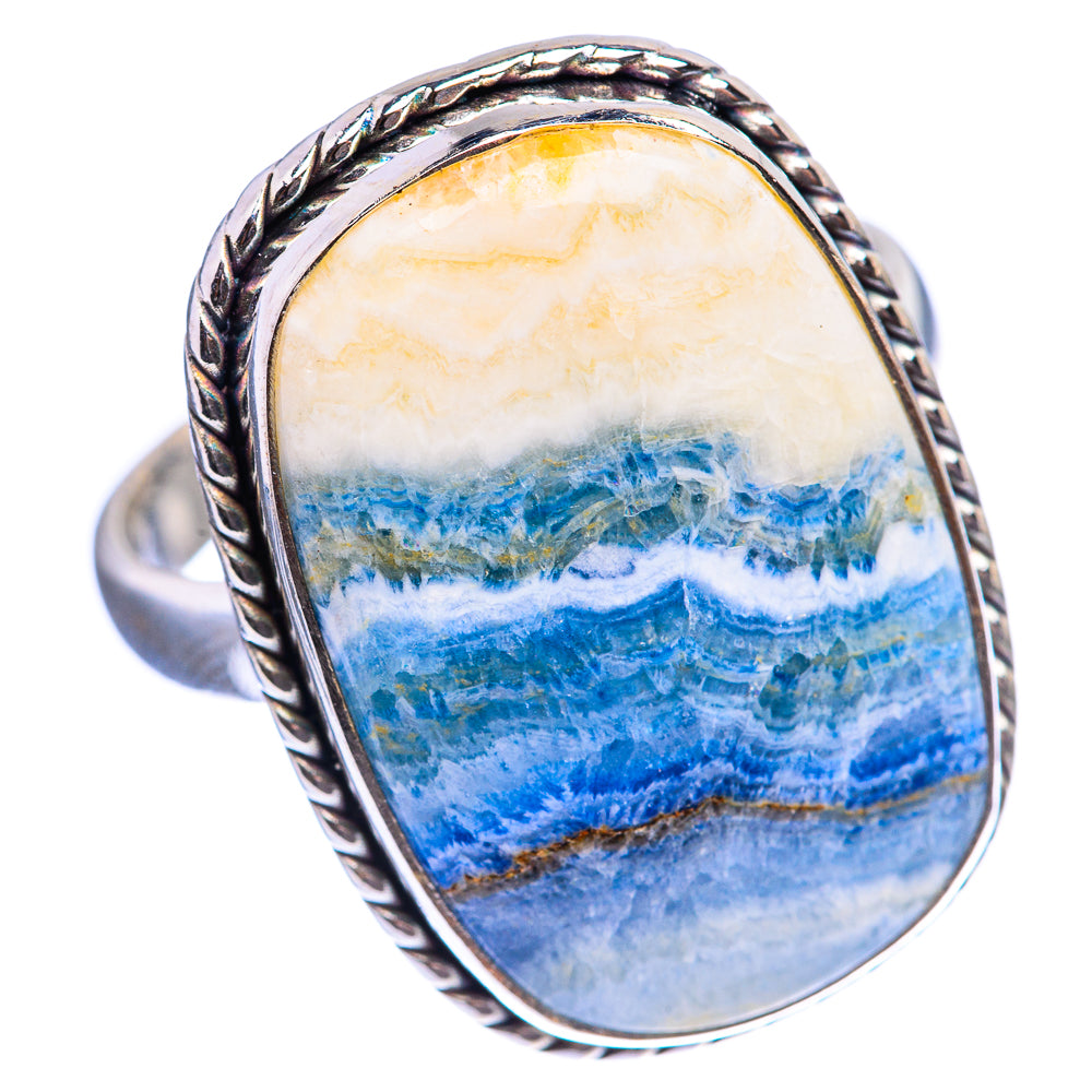 Blue Scheelite Ring Size 10 (925 Sterling Silver) R142836