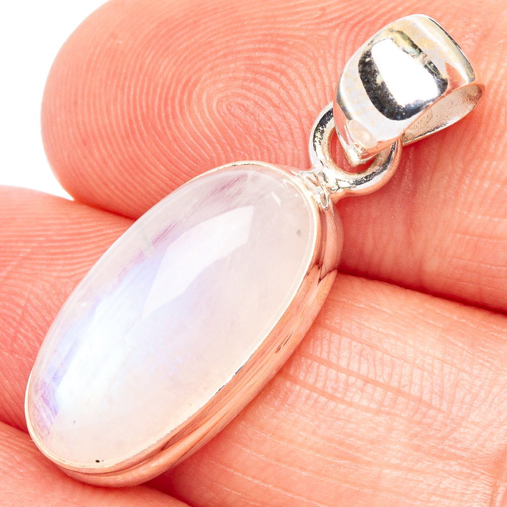 Rainbow Moonstone Pendant 1 1/4" (925 Sterling Silver) P44741