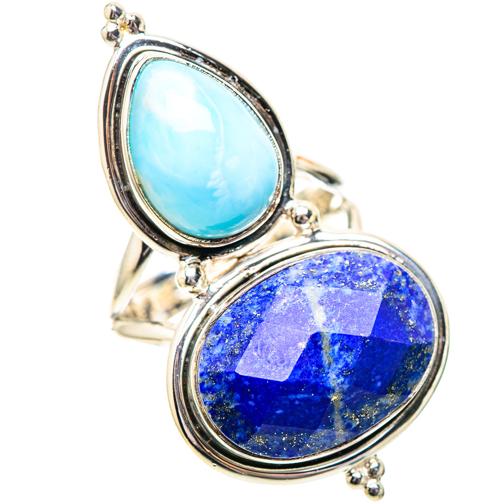 Large Lapis Lazuli, Larimar Ring Size 8.25 (925 Sterling Silver) RING139076