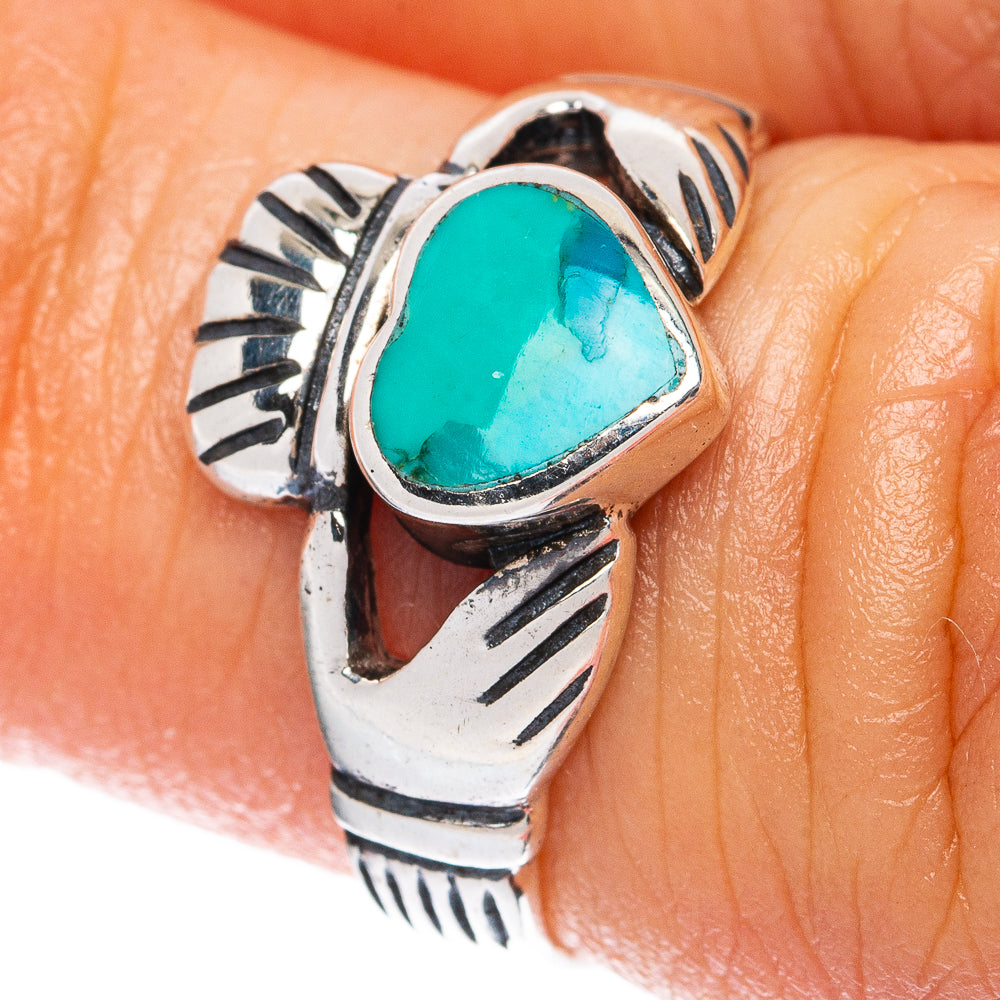 Rare Arizona Turquoise Heart Ring Size 4.75 (925 Sterling Silver) R3246