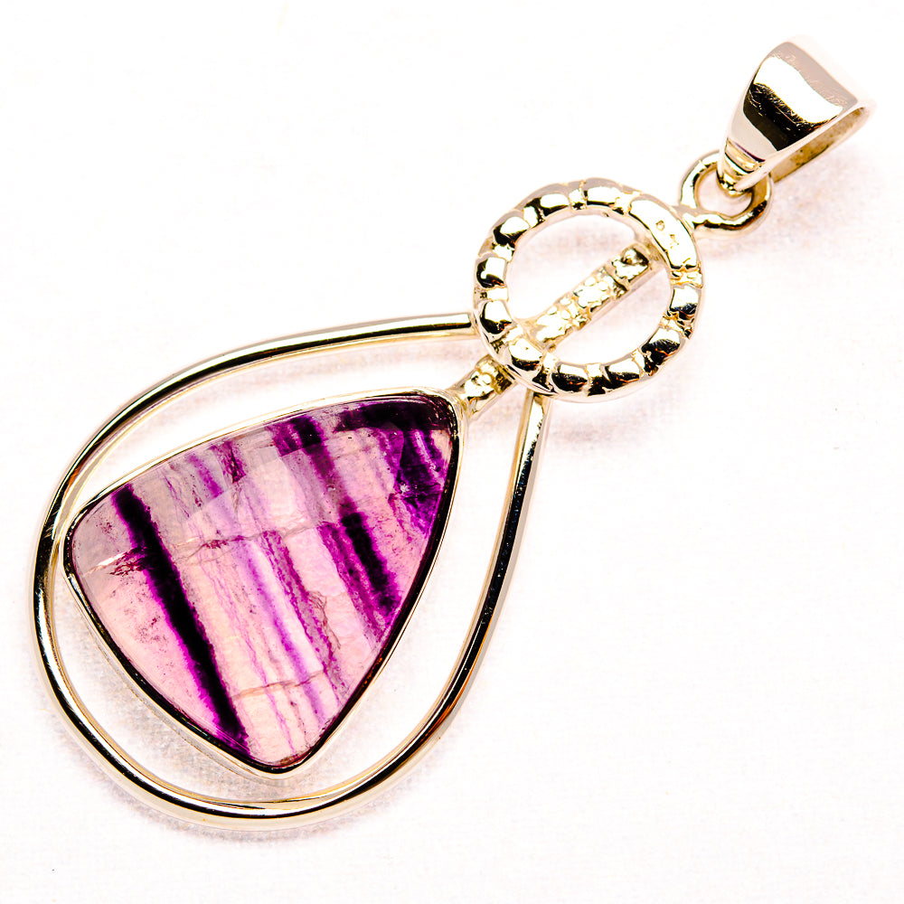 Premium Fluorite 925 Sterling Silver Pendant 1 3/4" (925 Sterling Silver) PD37772