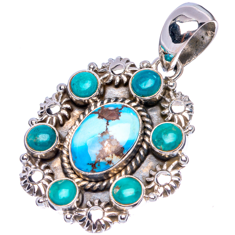 Rare Golden Hills Turquoise Pendant 1 3/4" (.925 Sterling Silver) Exclusive