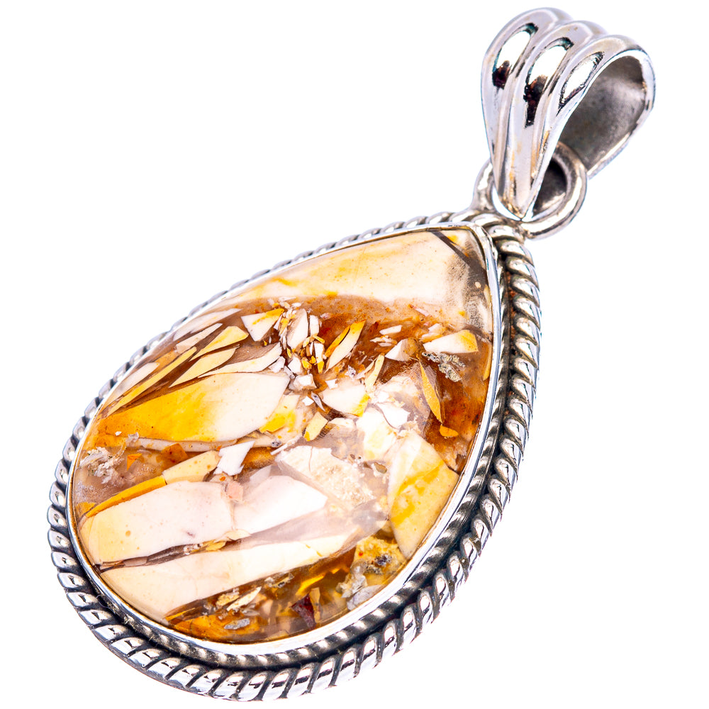 Brecciated Mookaite Pendant 1 5/8" (.925 Sterling Silver)