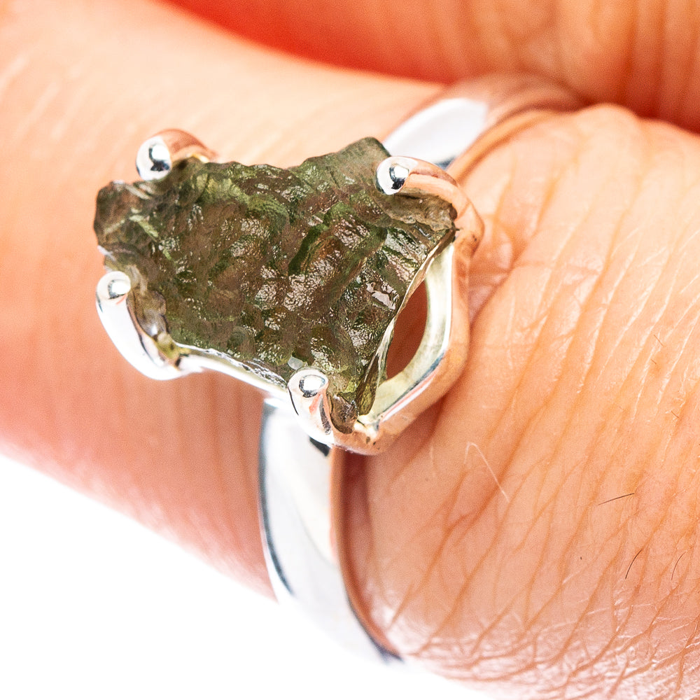 Moldavite Ring Size 7 (.925 Sterling Silver)