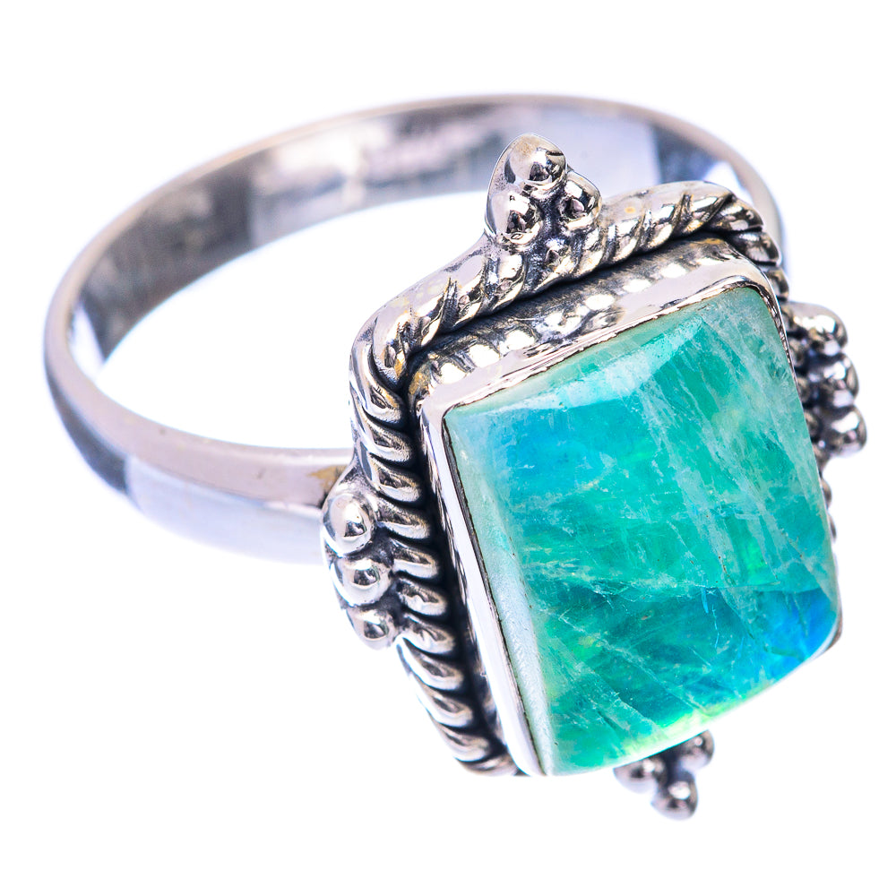 Green Moonstone Ring Size 8 (925 Sterling Silver) R140938