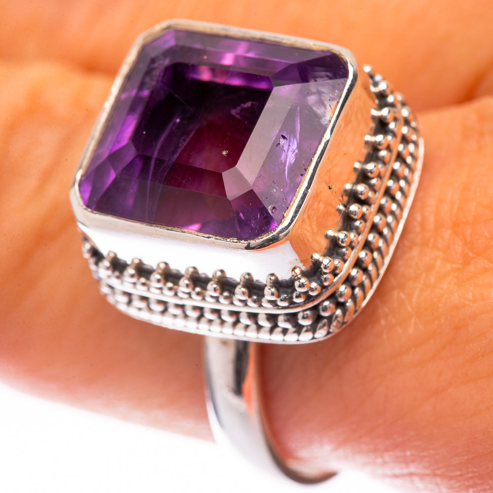 Faceted Amethyst Ring Size 9.75 (925 Sterling Silver) R140494