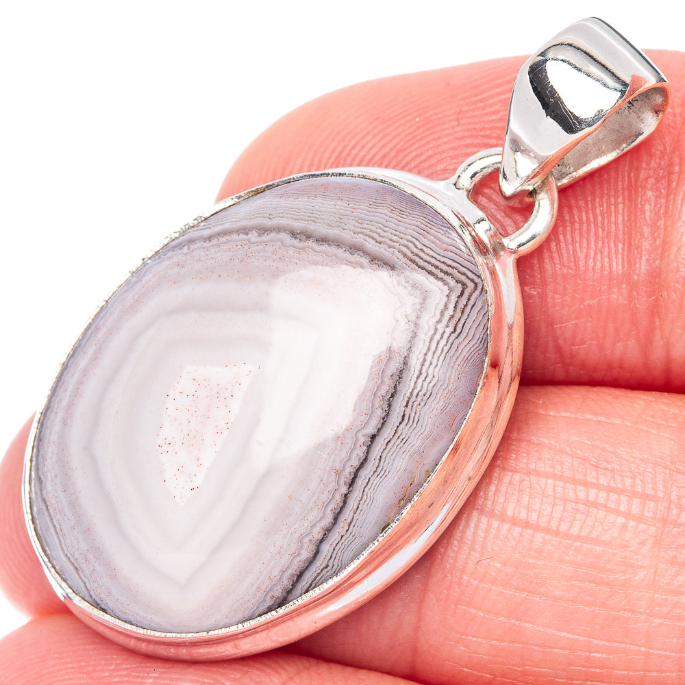 Botswana Agate Pendant 1 3/8" (925 Sterling Silver) P40881